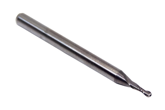 1625-0550.165 Kyocera #54 Carbide 2 Flute End Mill Ball End 0.0550" Diameter 0.1650" Flute 1.5" Length 0.125" Shank