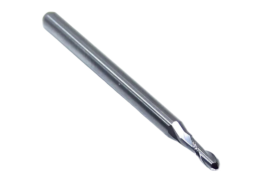 1625-0787.236 Kyocera 2.00mm Carbide 2 Flute End Mill Ball End 0.0787" Diameter 0.236" Flute 1.5" Length 0.1181" Shank