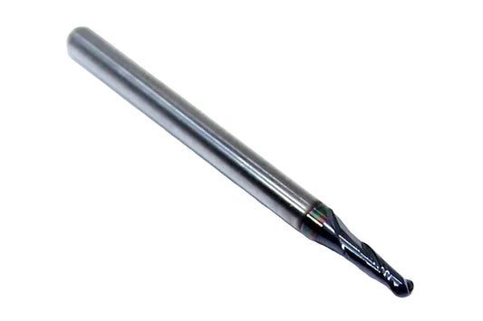1625-0787L236 Kyocera 2.00mm Carbide 2 Flute End Mill Ball End AlTiN Coated 0.0787" Diameter 0.236" Flute 1.5" Length 0.1181" Shank (Copy)