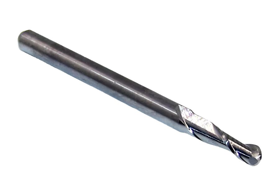 1625-0984.295 Kyocera 2.50mm Carbide 2 Flute End Mill Ball End .0984" Diameter .295" Flute  1.50" Length .1181" Shank