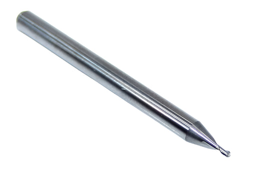 1635-0380.057 Kyocera 0.0380" Carbide 2 Flute End Mill Ball End Stub 0.0380" Diameter 0.057" Flute 1.5" Length 0.125" Shank