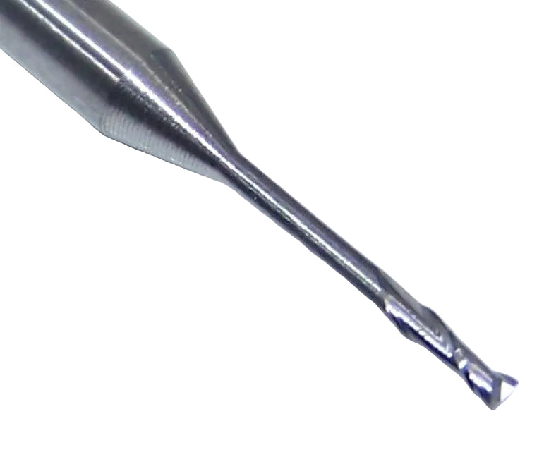 1640-0469.423 Kyocera 3/64" Carbide 2 Flute End Mill .423" Extended Reach 0.0469" Diameter 0.141" Flute 1.50" Length 0.125" Shank