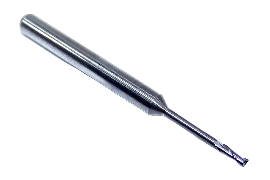 1640-0500.500 Kyocera 0.0500" Carbide 2 Flute End Mill .500" Extended Reach 0.0500" Diameter 0.150" Flute 1.50" Length 0.125" Shank