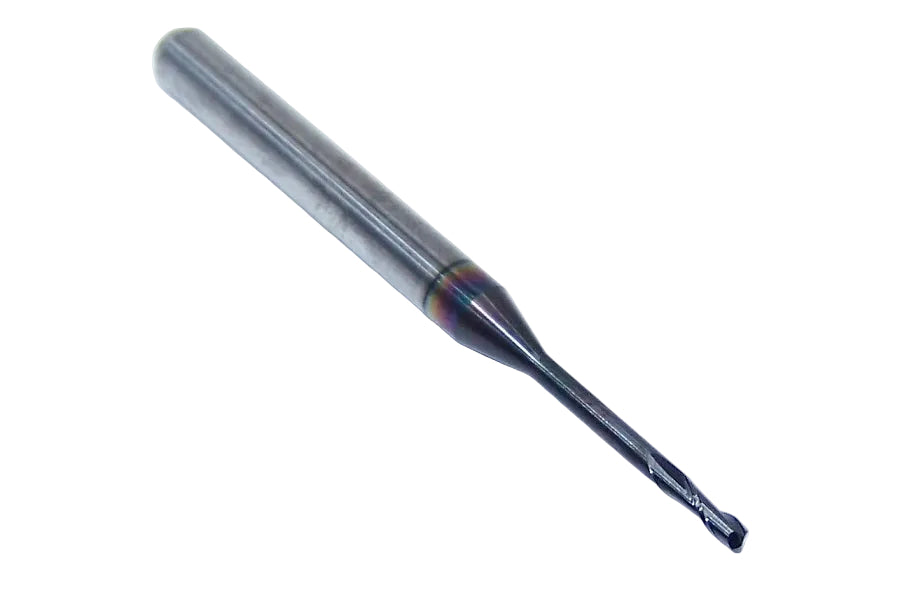 1640-0500L500 Kyocera 0.0500" Carbide 2 Flute End Mill .500" Extended Reach ALTiN Coated 0.0500" Diameter 0.150" Flute 1.50" Length 0.125" Shank
