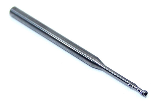 1640-0625.590 Kyocera 1/16" Carbide 2 Flute End Mill .590" Extended Reach 0.0625" Diameter 0.188" Flute 2.0" Length 0.125" Shank