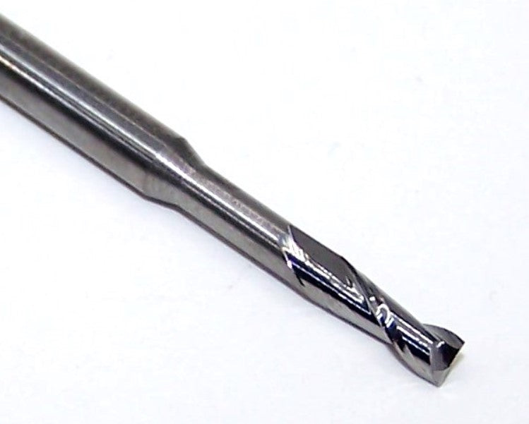 1640-0938.590 Kyocera 3/32" Carbide 2 Flute End Mill Extended Reach SQ .0938" Diameter .281" Flute 2.00" Length .125" Shank .590" Reach