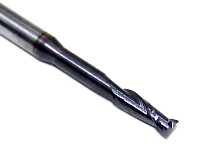 1640-0950L625 Kyocera .0950" Carbide 2 Flute End Mill Extended Reach SQ AlTiN Coated .0950" Diameter .285" Flute 1.50" Length .125" Shank .625" Reach