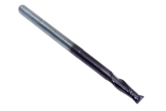 1640-1181L906 Kyocera 3.00mm Carbide 2 Flute End Mill .906" Extended Reach ALTiN Coated 0.1181" Diameter 0.354" Flute 2.00" Length 0.1181" Shank