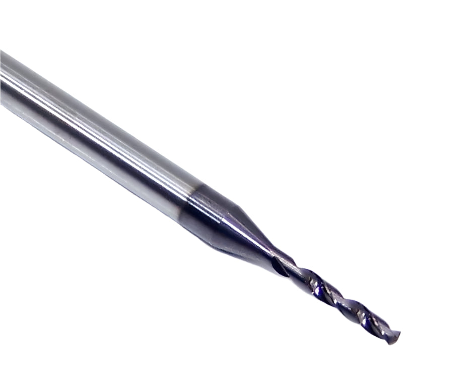 165-0512AG358 Kyocera 1.30mm Carbide 2 Flute Drill High Performance .0512" Diameter .358" Flute 2.36" Length .118" Shank Coated