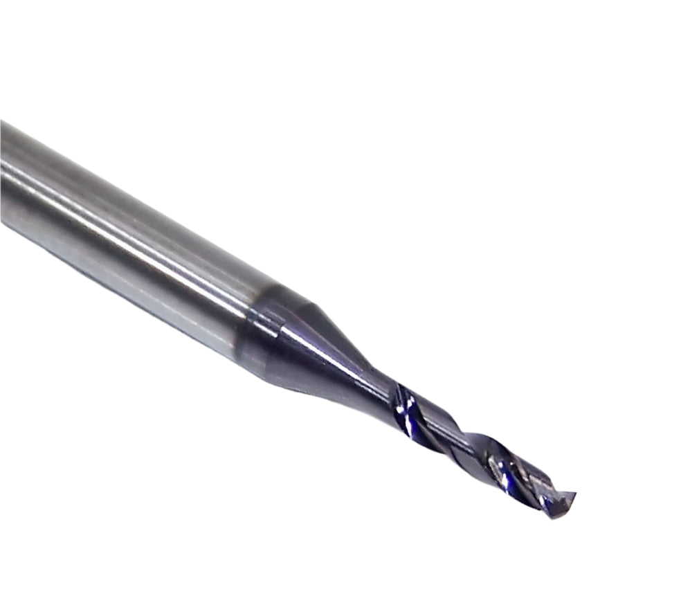 165-0551AG276 Kyocera 1.40mm Carbide 2 Flute Drill High Performance .0551" Diameter .165" Flute 1.97" Length .118" Shank Coated