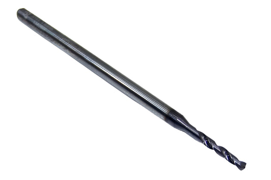 165-0709AG496 Kyocera 1.80mm Carbide 2 Flute Drill High Performance .0709" Diameter .496" Flute 2.36" Length .118" Shank 142° Point Coated