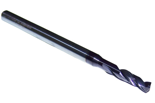 165-1220AG610 Kyocera 3.10mm Carbide 2F Drill High Performance .1220" Diameter .610" Flute 2.36" Length .157" Shank Coated