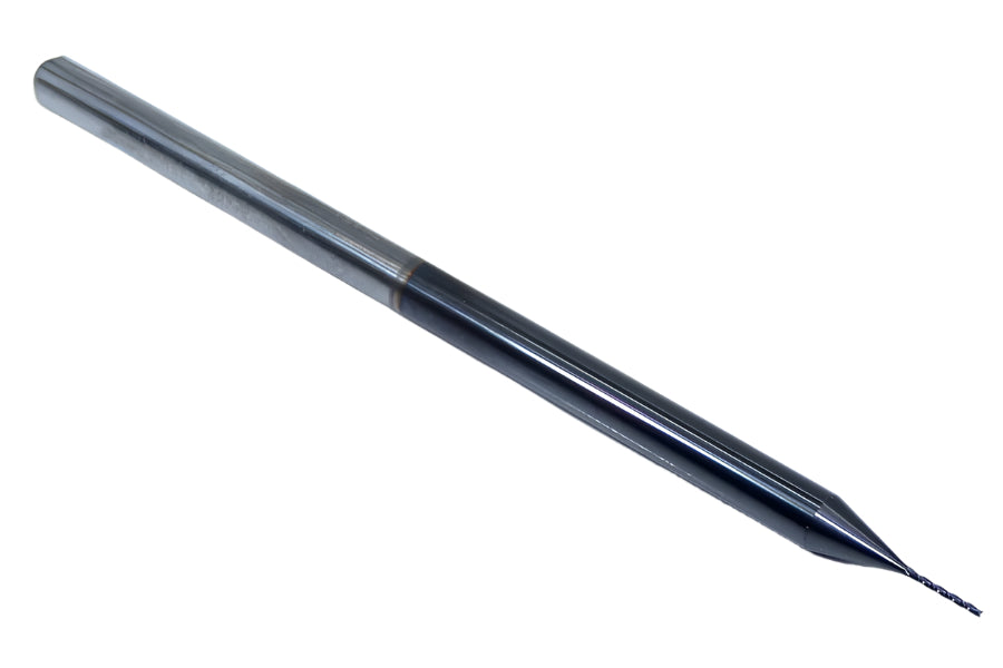 1710-0200L160 Kyocera 0.0200" Carbide 3 Flute End Mill ALTiN Coated 0.0200" Diameter 0.160" Flute 2.5" Length 0.125" Shank