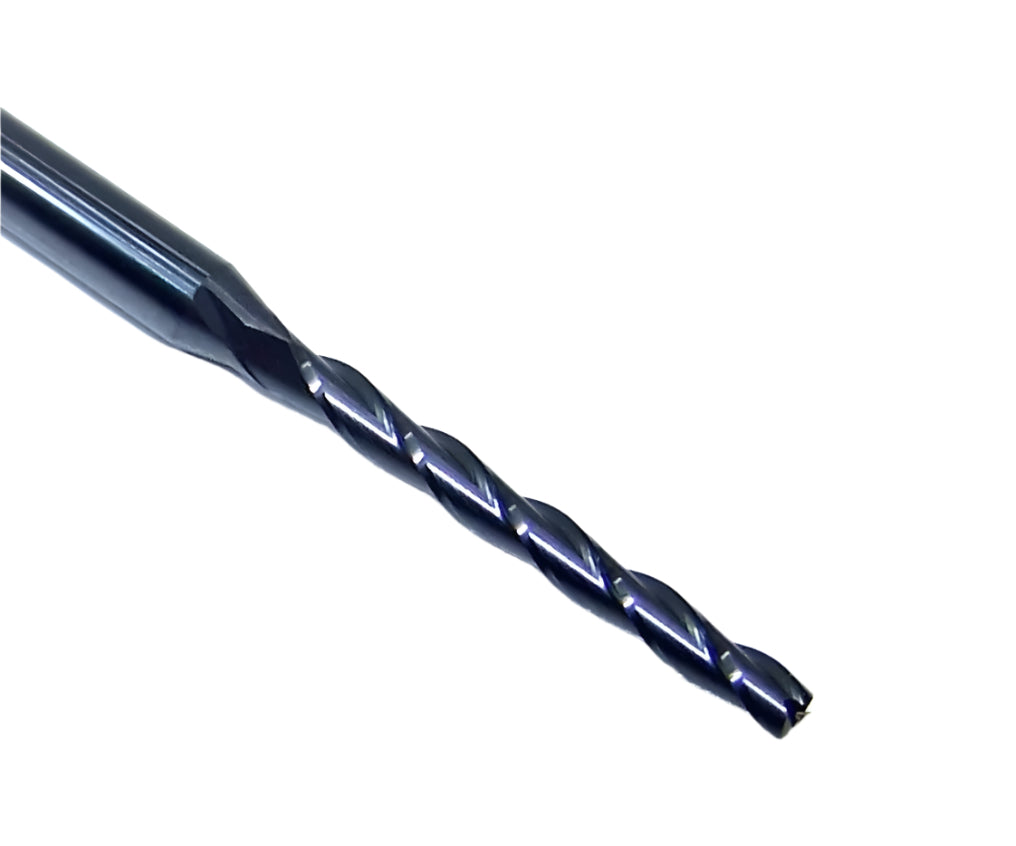 1710-0850L750 Kyocera 0.0850" Carbide 3 Flute End Mill ALTiN Coated 0.0850" Diameter 0.750" Flute 2.5" Length 0.125" Shank