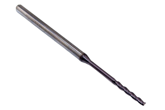 1740-0700L1000 Kyocera 0.0700" Carbide 3 Flute End Mill 1.00" Extended Reach ALTiN Coated 0.0700" Diameter 0.500" Flute 2.5" Length 0.125" Shank