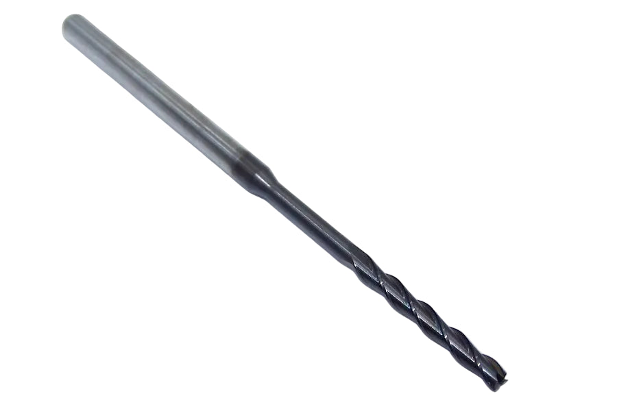 1740-0950D1250 Kyocera 0.0950" Carbide 3 Flute End Mill 1.25" Extended Reach DLC Coated 0.0950" Diameter 0.750" Flute 2.5" Length 0.125" Shank