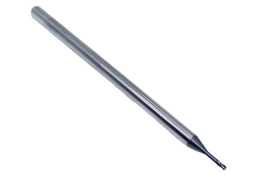1742-0400L203 Kyocera 0.0400" Carbide 3 Flute End Mill Extended Reach ALTiN Coated 0.0400" Diameter 0.203" Flute 2.5" Length 0.125" Shank