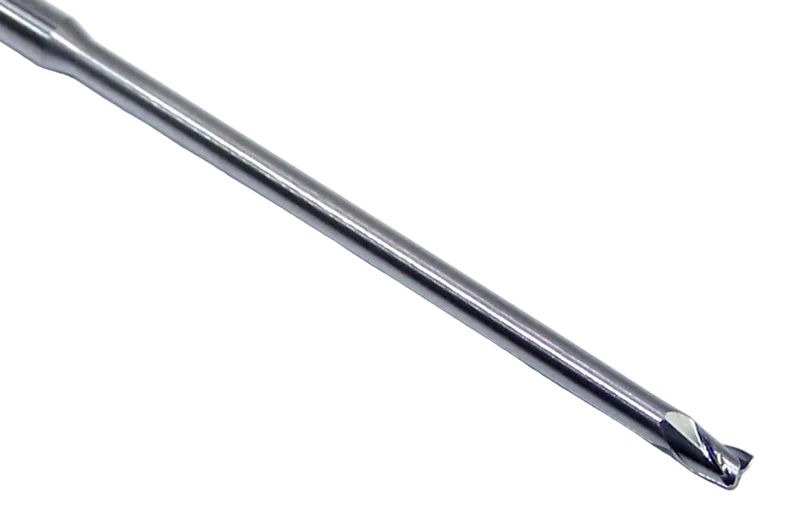 1742-0938.1675 Kyocera 3/32" Carbide 3 Flute End Mill 1.675" Extended Reach 0.0938" Diameter 0.139" Flute 3.0" Length 0.125" Shank