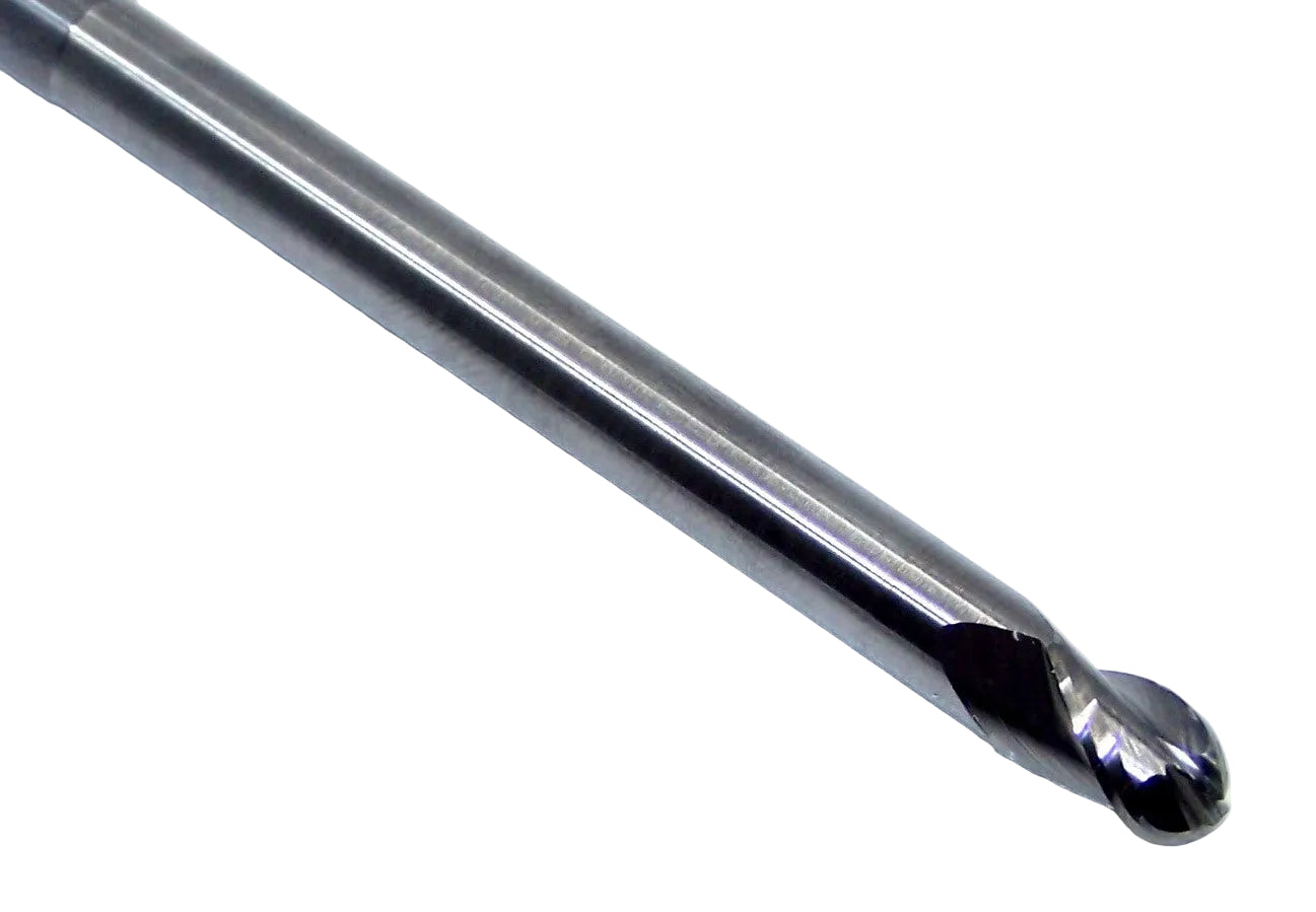 1755-2500.2500 Kyocera 1/4" Carbide 3 Flute Ball End Mill 2.50" Extended Reach 0.250" Diameter 0.375" Flute 4.0" Length 0.250" Shank