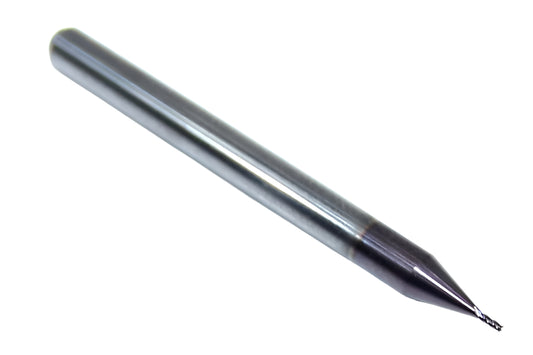 1810-0210L063 Kyocera #75 Carbide 4 Flute End Mill AlTiN Coated .0210" Diameter .063" Flute 1.50" Length .125" Shank