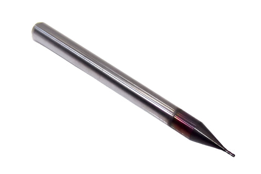 1812-0200D060CR Kyocera #76 Carbide 4 Flute End Mill .005" Corner Radius DLC Coated .0250" Diameter .060" Flute 1.50" Length .125" Shank