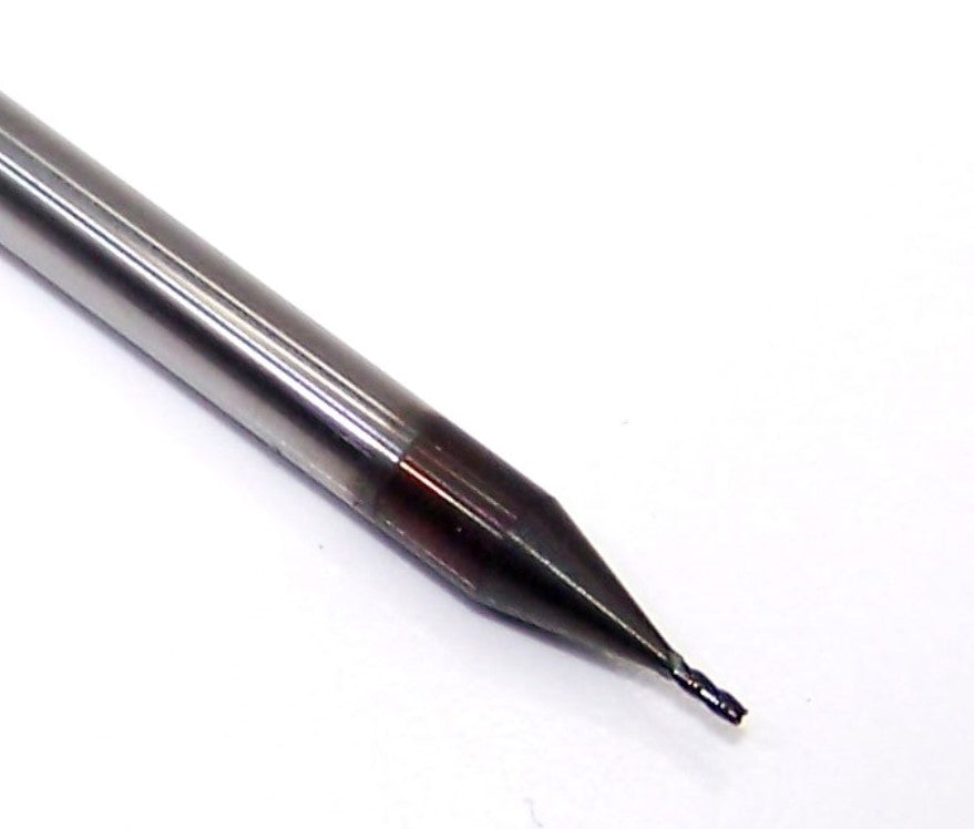 1812-0250D075CR Kyocera #72 Carbide 4 Flute End Mill .005" Corner Radius DLC Coated .0250" Diameter .075" Flute 1.50" Length .125" Shank