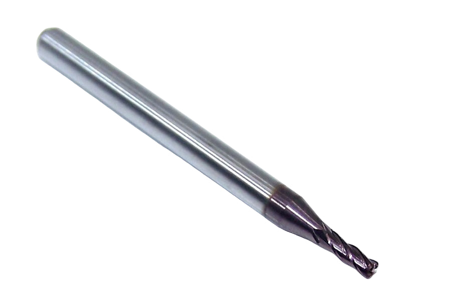 1813-0650L195CR Kyocera 0.065" Carbide 4 Flute End Mill 0.010" Radius ALTiN Coated 0.0650" Diameter 0.1250" Flute 1.5" Length 0.1250" Shank