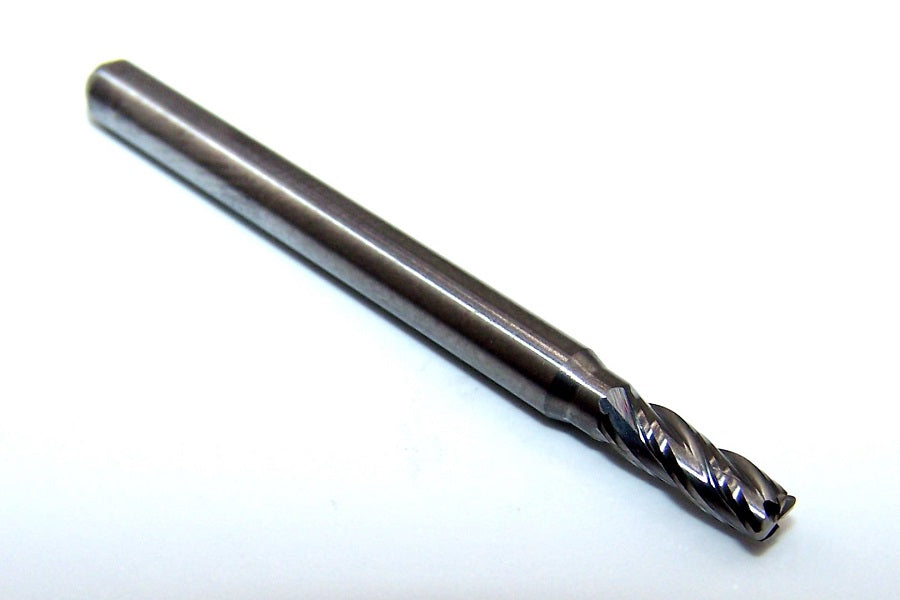 1813-1000.300CR Kyocera 0.100" Carbide 4 Flute End Mill 0.015" Radius 0.1000" Diameter 0.1250" Flute 1.5" Length 0.1250" Shank