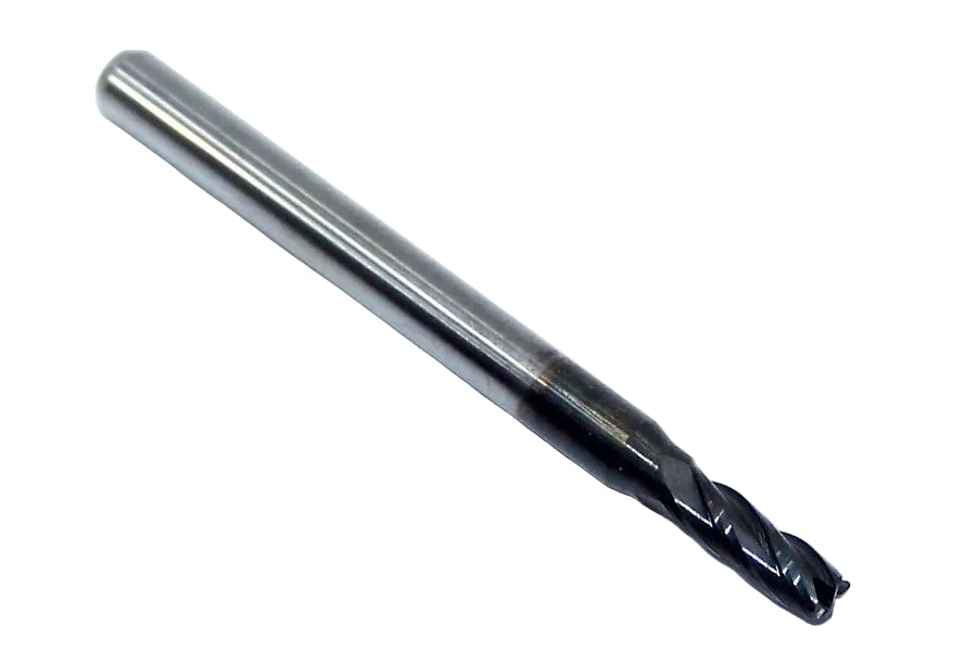 1813-1000D300CR Kyocera 0.100" Carbide 4 Flute End Mill 0.015" Radius DLC Coated 0.1000" Diameter 0.1250" Flute 1.5" Length 0.1250" Shank