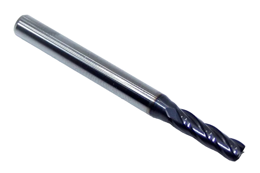 1813-1562L562CR Kyocera 5/32" Carbide 4 Flute End Mill 0.015" Radius ALTiN Coated 0.1562" Diameter 0.1875" Flute 2" Length 0.1875" Shank