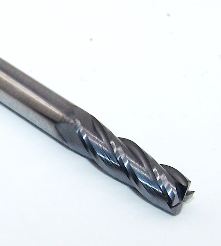 1813-1875D625CR Kyocera 3/16" Carbide 4 Flute End Mill 0.015" Radius DLC Coated 0.1875" Diameter 0.1875" Flute 2" Length 0.1875" Shank