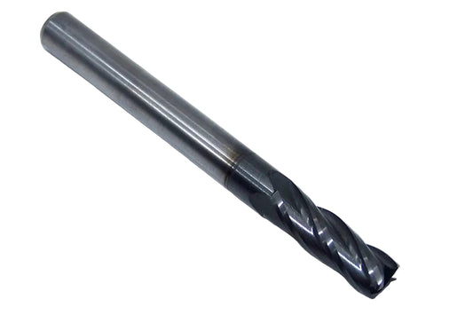1813-2500D750CR Kyocera 1/4" Carbide 4 Flute End Mill 0.015" Radius DLC Coated 0.2500" Diameter 0.2500" Flute 2.5" Length 0.2500" Shank