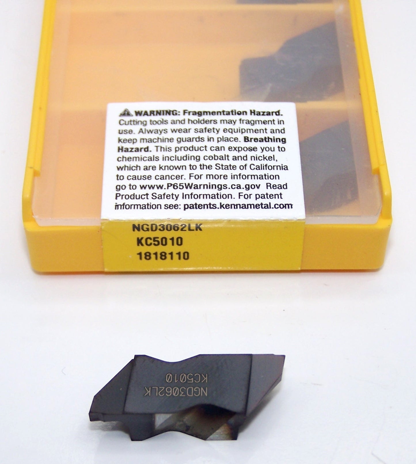NGD3062LK KC5010 Kennametal Top Notch Grooving Insert Long Reach .062" Width Size 3 - 1818110 - Pack of 5