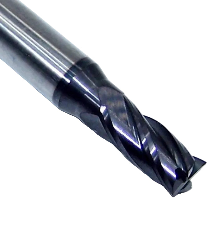 1820-2031L438 Kyocera 13/64" Carbide 4 Flute End Mill ALTiN Coated 0.2031" Diameter 0.438" Flute 2.50" Length 0.250" Shank