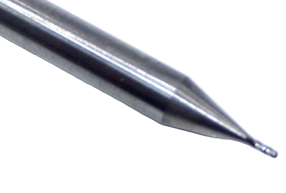 1825-0210.063 Kyocera 0.0210" Carbide 4 Flute End Mill Ball End 0.0210" Diameter 0.063" Flute 1.5" Length 0.125" Shank