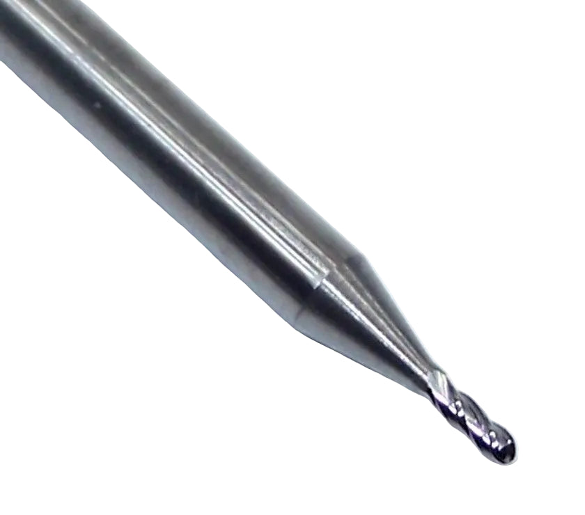 1825-0430.129 Kyocera 0.0430" Carbide 4 Flute End Mill Ball End 0.0430" Diameter 0.129" Flute 1.50" Length 0.125" Shank