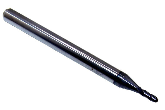 1825-0520L156 Kyocera #55 Carbide 4 Flute End Mill Ball End AlTiN .0520" Diameter .156" Flute 1.50" Length .125" Shank