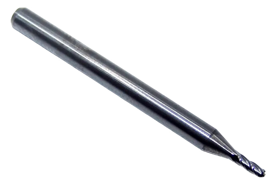 1825-0530.159 Kyocera 0.0530" Carbide 4 Flute End Mill Ball End 0.0530" Diameter 0.159" Flute 1.50" Length 0.125" Shank