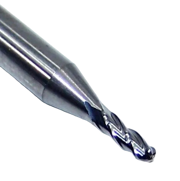 1825-0570.171 Kyocera 0.0570" Carbide 4 Flute End Mill Ball End 0.0570" Diameter 0.171" Flute 1.50" Length 0.125" Shank