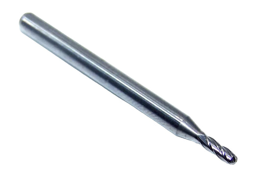 1825-0700.210 Kyocera 0.0700" Carbide 4 Flute End Mill Ball End 0.0700" Diameter 0.210" Flute 1.50" Length 0.125" Shank