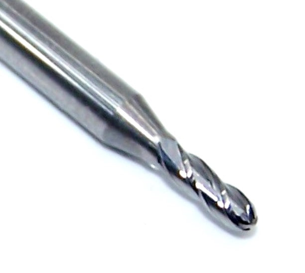 1825-0750.225 Kyocera 0.0750" Carbide 4 Flute End Mill Ball End 0.0750" Diameter 0.225" Flute 1.50" Length 0.125" Shank