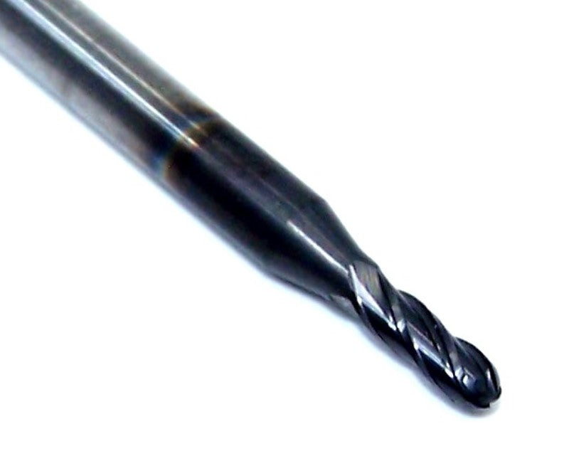 1825-0781D234 Kyocera 5/64" Carbide 4 Flute End Mill Ball End DLC Coated 0.0781" Diameter 0.234" Flute 1.50" Length 0.125" Shank