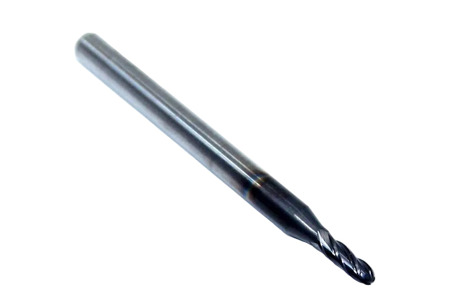 1825-0781D234 Kyocera 5/64" Carbide 4 Flute End Mill Ball End DLC Coated 0.0781" Diameter 0.234" Flute 1.50" Length 0.125" Shank