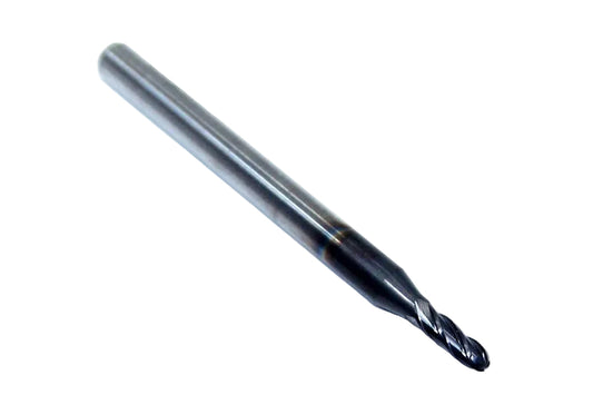 1825-0781D234 Kyocera 5/64" Carbide 4 Flute End Mill Ball End DLC Coated 0.0781" Diameter 0.234" Flute 1.50" Length 0.125" Shank