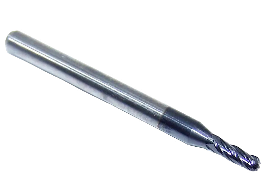 1825-0800L240 Kyocera 0.0800" Carbide 4 Flute End Mill Ball End  ALTiN Coated 0.0800" Diameter 0.240" Flute 1.50" Length 0.125" Shank