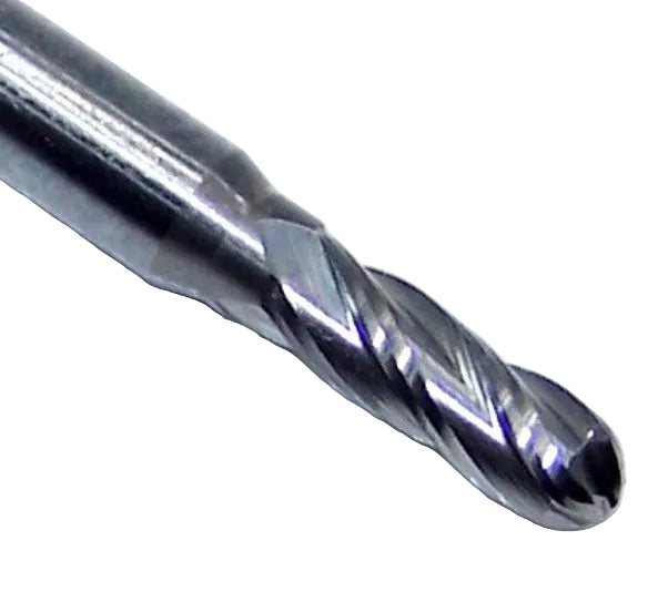 1825-1000.300 Kyocera 0.1000" Carbide 4 Flute End Mill Ball End 0.1000" Diameter 0.300" Flute 1.5" Length 0.125" Shank