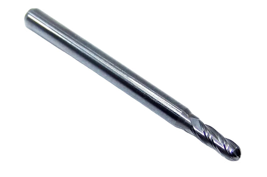 1825-1000.300 Kyocera 0.1000" Carbide 4 Flute End Mill Ball End 0.1000" Diameter 0.300" Flute 1.5" Length 0.125" Shank