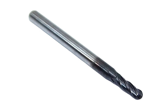 1825-1000D300 Kyocera 0.1000" Carbide 4 Flute End Mill Ball End DLC Coated 0.1000" Diameter 0.300" Flute 1.5" Length 0.125" Shank