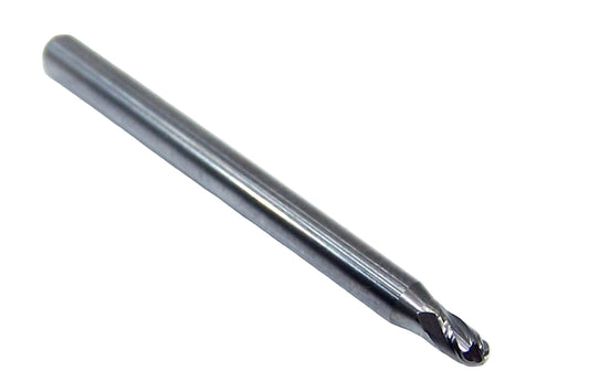 1835-0938.141 Kyocera 3/32" Carbide 4 Flute End Mill Stub Flute Ball End .0938" Diameter .141" Flute 1.50" Length .125" Shank