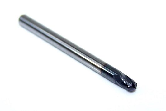 1835-1181L178 Kyocera 3.00mm Carbide 4 Flute End Mill Ball End AlTiN Coated .1181" Diameter .178" Flute 1.50" Length .125" Shank